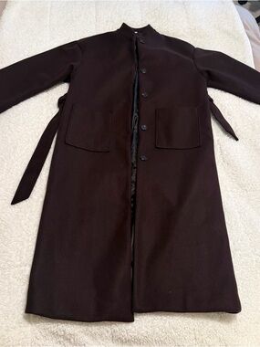 Zara Women’s Dark Brown Long Coat with Belt